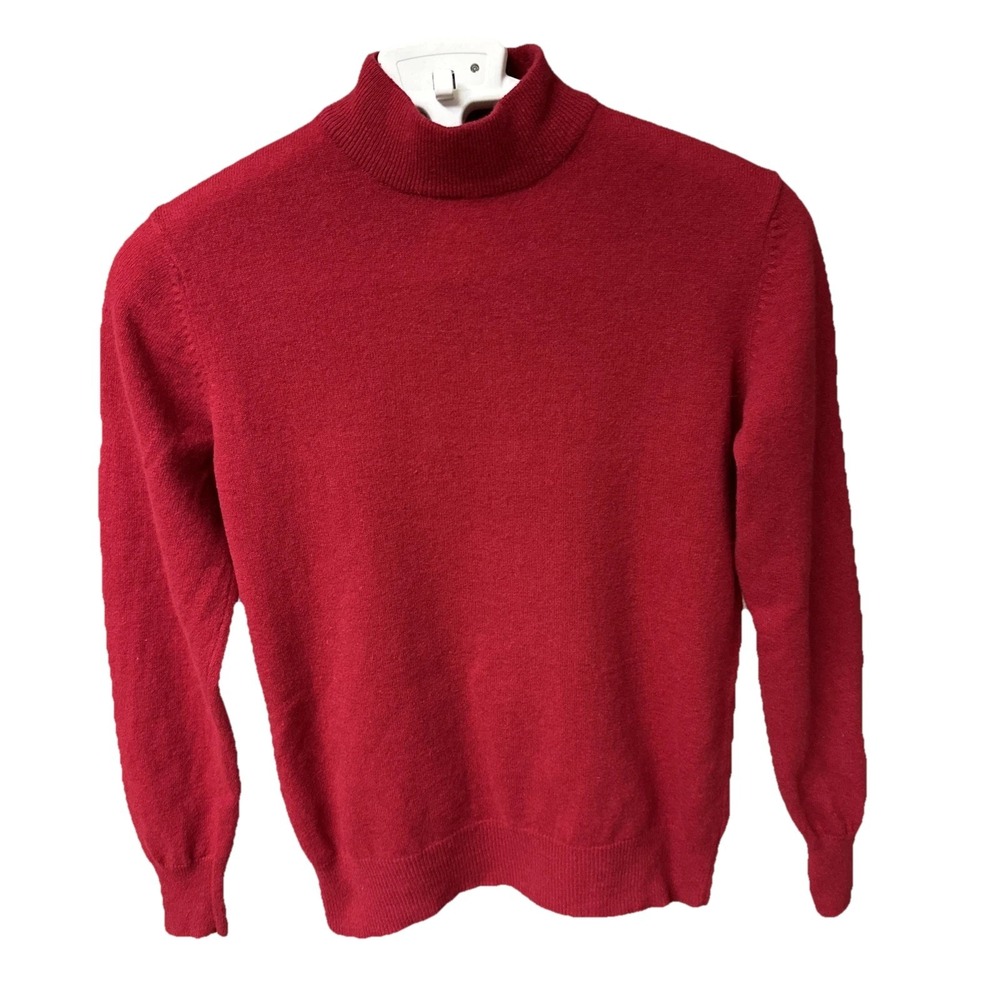 JH Collectibles Women's Sz S Lambswool Angora Blend Turtleneck Knit Sweater Red
